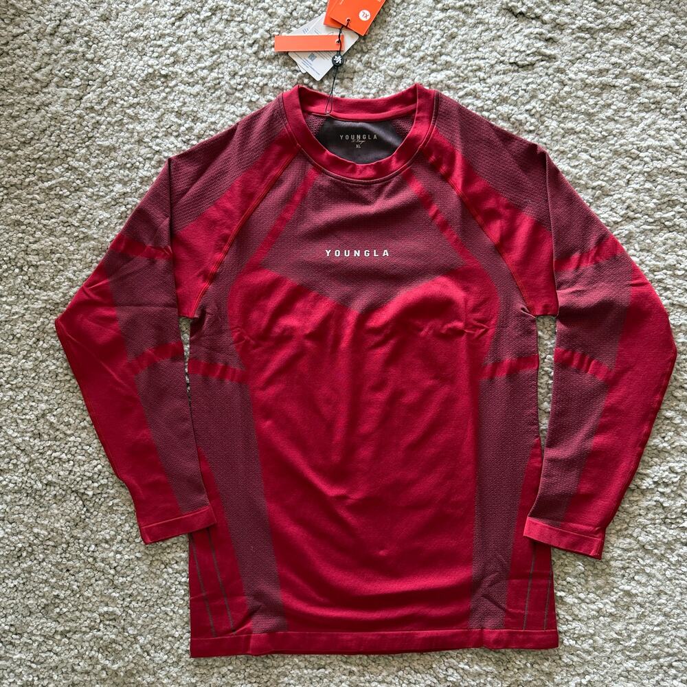 Men's YoungLA 8055 ApexCompressionLongSleeves, NWT, XL, Red